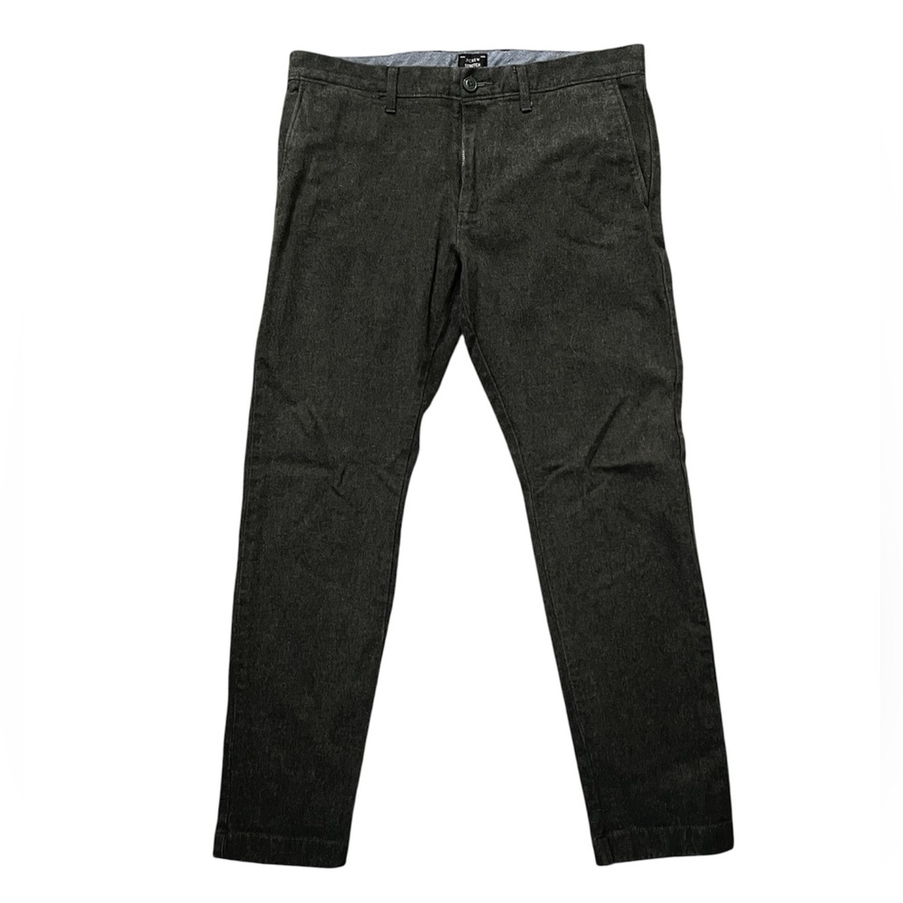 J. Crew Stretch Dark Olive Green Slim Fit Brushed Cotton Chino Pants Size 32x30
